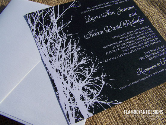 Enchanted Tree Silhouette Wedding Invitations by Flamboyant Designs