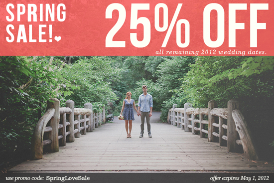 Get 25% OFF All Remaining 2012 Wedding Dates from Lev Kuperman Photography