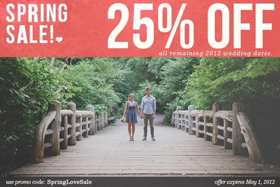 Get 25% OFF All Remaining 2012 Wedding Dates from Lev Kuperman Photography