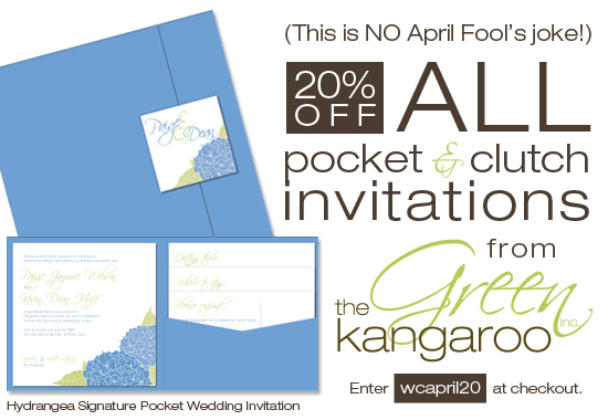 April Pocket Wedding Invitations Promotion