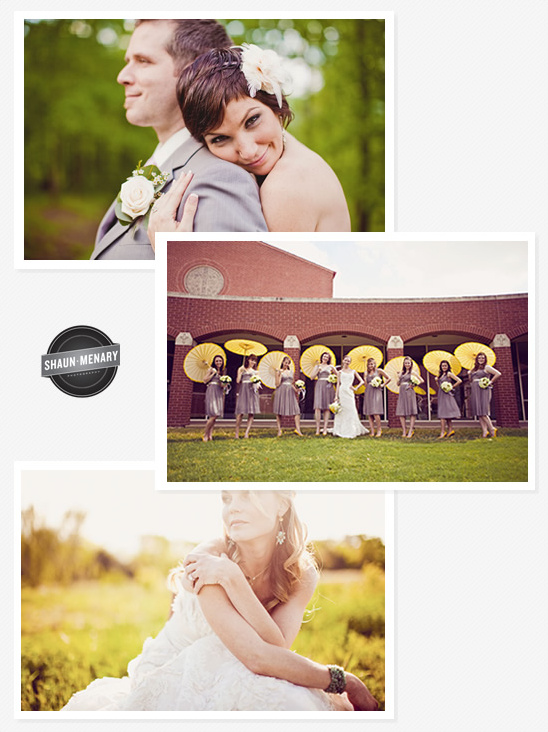 Wedding day collage featuring bride and bridesmaids photos