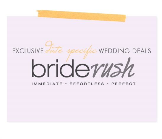 Exclusive wedding deals from BrideRush with date-specific offers