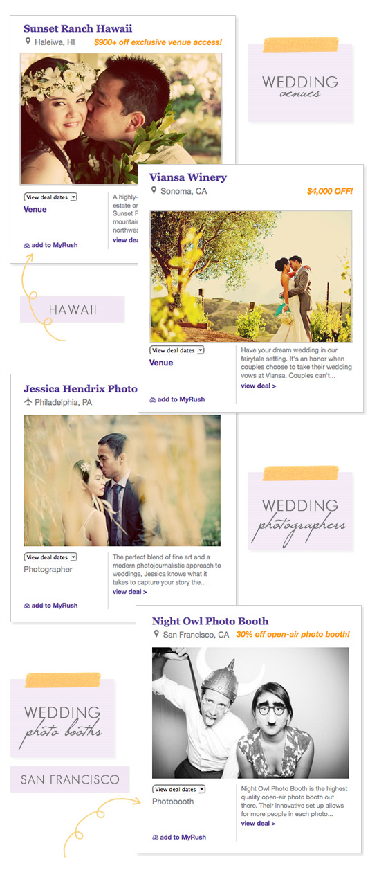 Wedding vendors showcasing venues photographers and photobooths