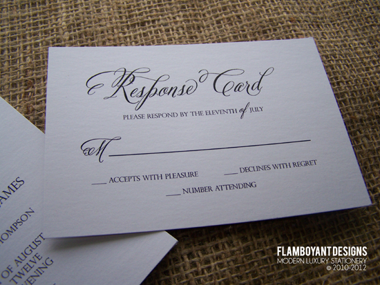Chic Calligraphy Wedding Invitations by Flamboyant Designs
