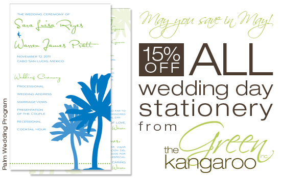 The Green Kangaroo May Promotion Wedding Day Stationery