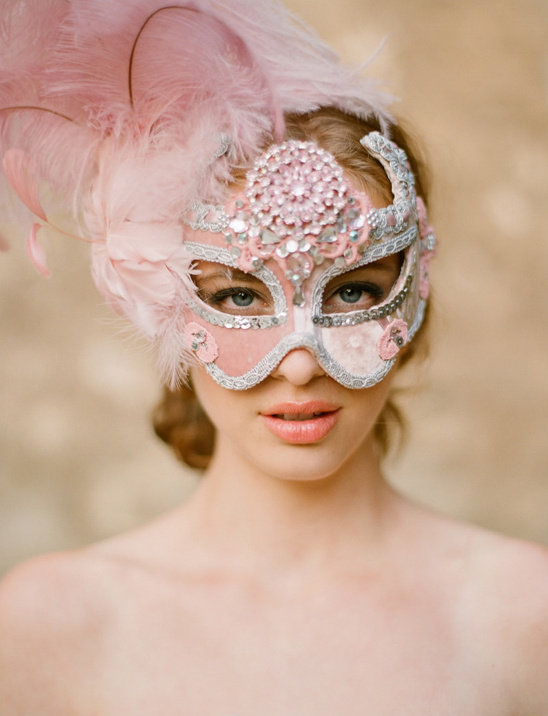 Pink Venetian mask, elegant design