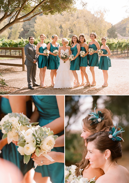 Teal bridesmaid dresses wedding party