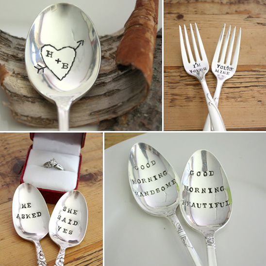 Hand Stamped  Personalized Spoons