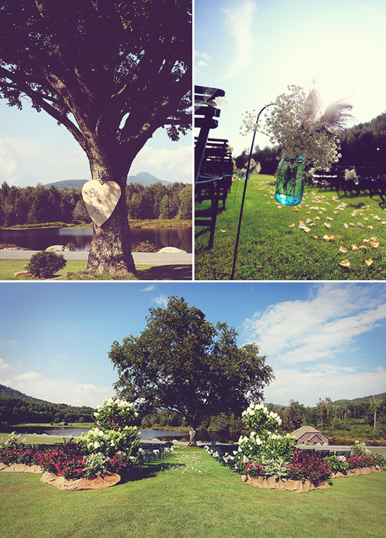 Rustic outdoor wedding ceremony decor