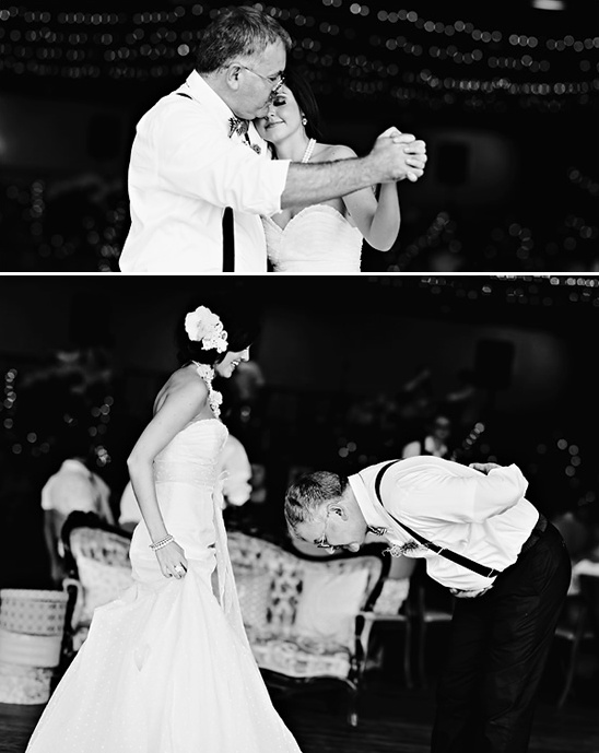 Bride and father dance at wedding reception