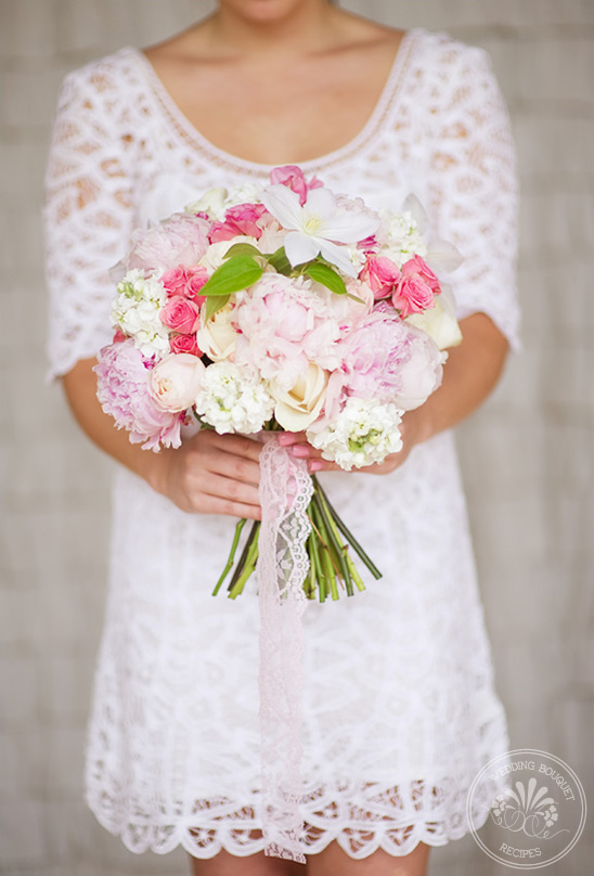 Pink And White Wedding Bouquet