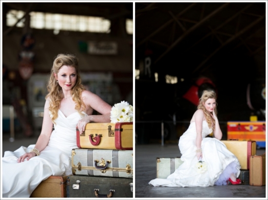 Bridal Shoot at the Vintage Flying Museum Fort Worth Texas