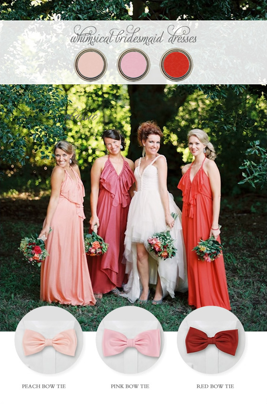 Coordinating The Bridesmaids and Groomsmen From Bows-N-Ties.com