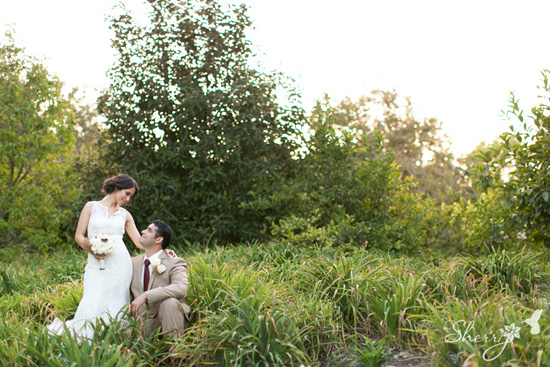 Romantic Arboretum + Botanical Garden Wedding: Tan and Maroon