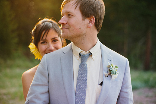 Bride and groom smiling on a wedding day in natural light