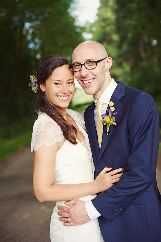 Smiling couple on their wedding day, happy in love, outdoor portrait