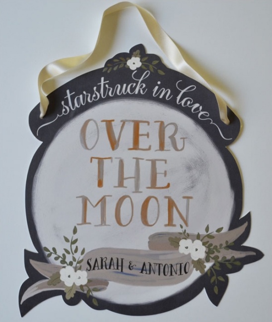 Over the Moon and Starstruck in Love Wedding Signs!