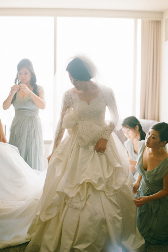 Classic White Wedding With Mint Accents