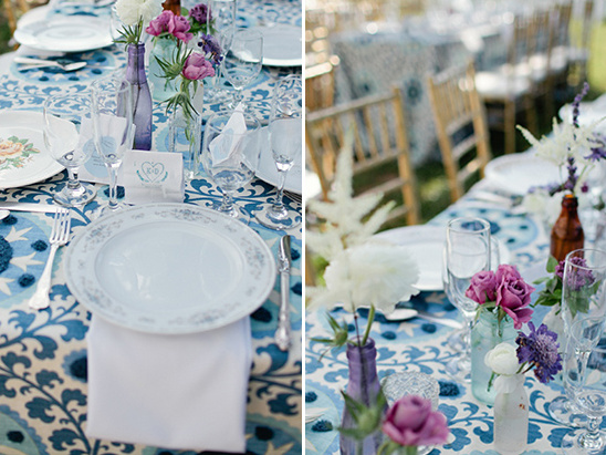 Elegant wedding table setting with floral details
