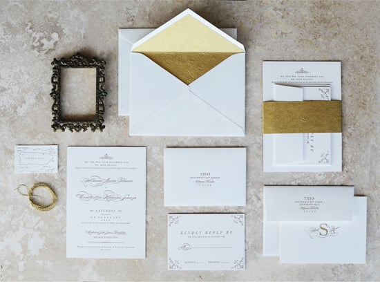 Elegant Gold Edge Painted Wedding Invitations