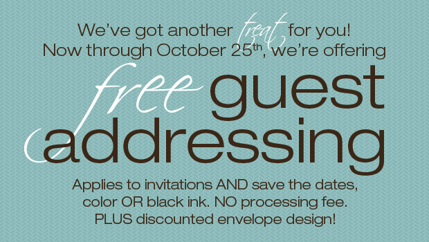 Free Guest Addressing/Printed Calligraphy from The Green Kangaroo