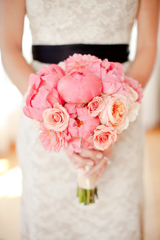 Black And Pink Malibu Wedding