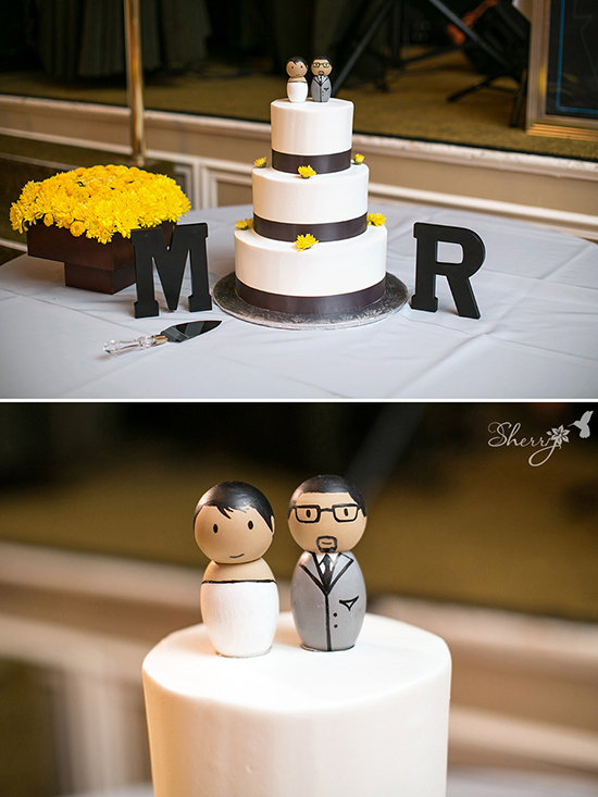 wedding cake modern yellow