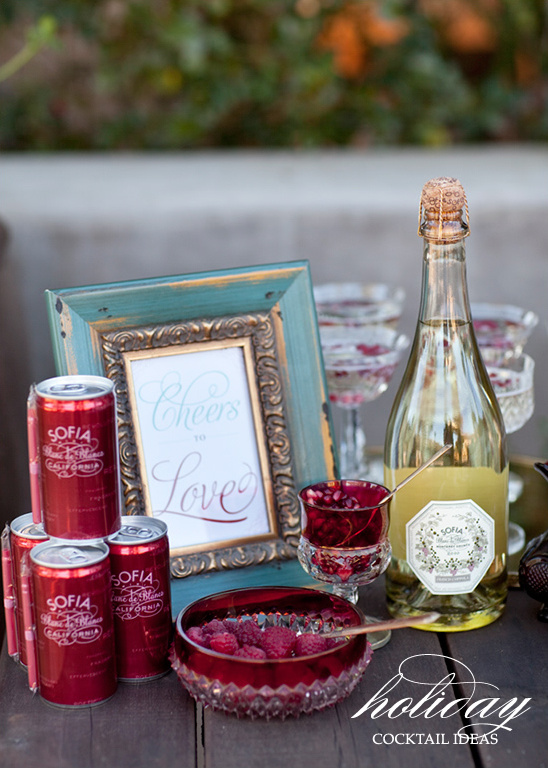 Holiday cocktail bar with Sofia Blanc de Blancs wine