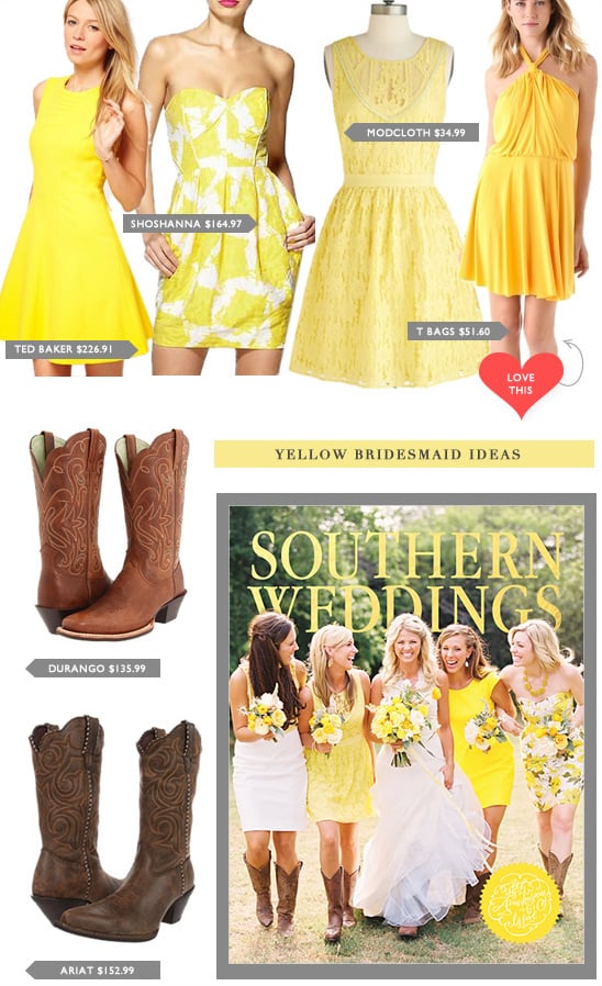 Mismatched Yellow Bridesmaid Dress Ideas