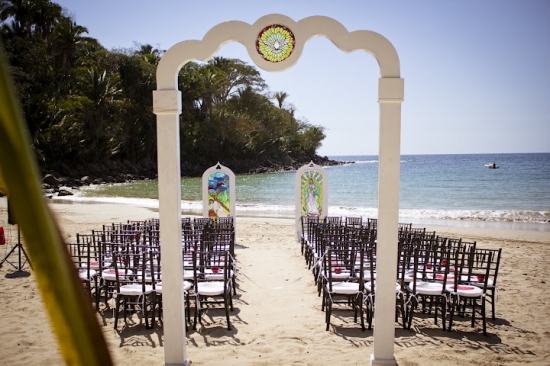Stained Glass Beach Wedding & Reception in Chacala, Mexico