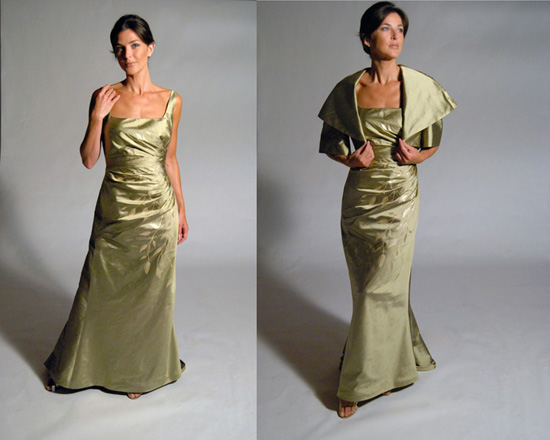 Gold Gown w/wrap - Eugenia couture