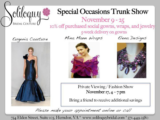 Trunk Show - Soliloquy Bridal Couture