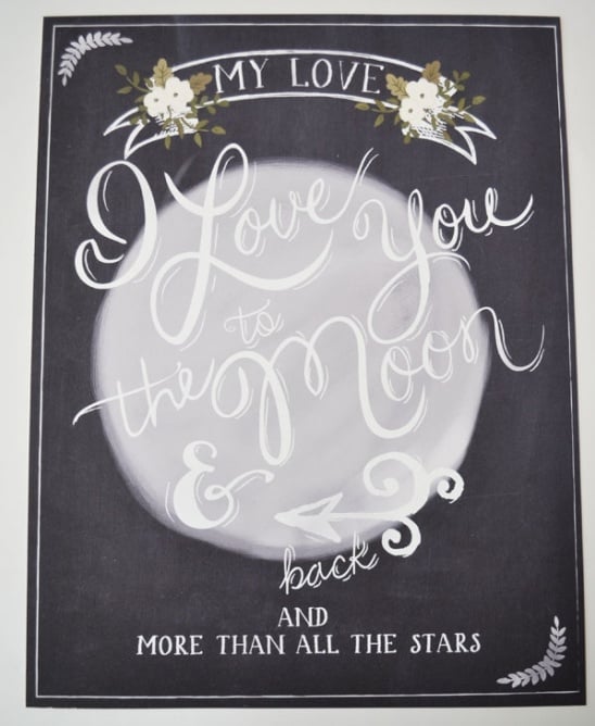 I Love You to the Moon Wedding Print