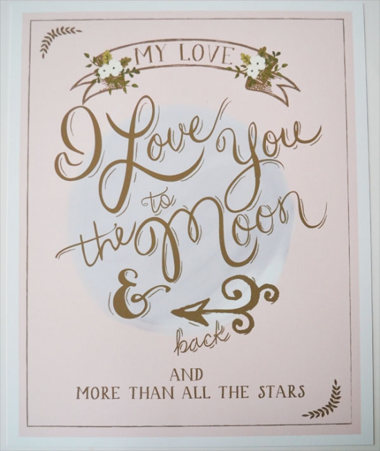 I Love You to the Moon Wedding Print