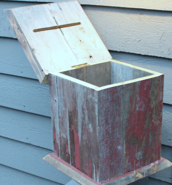 Red Barnwood Wedding Card Holder