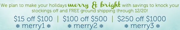 Up to 25% Off + FREE Ground Shipping + Holiday Giveaways!