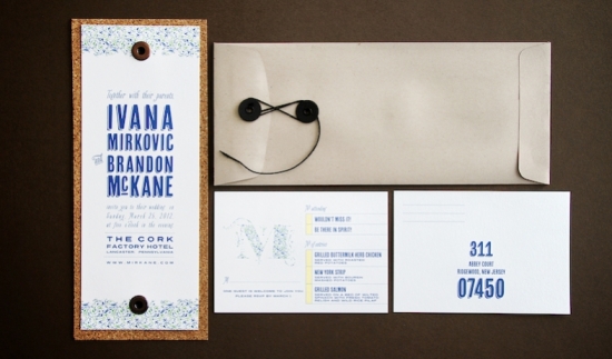 Cork Wedding Invitation Suite - Natural yet Industrial