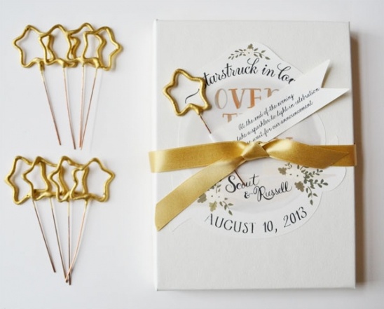 Gold star sparklers wedding gift