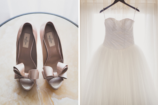 Elegant Ivory and Blush Tones Gown and Valentino Shoes