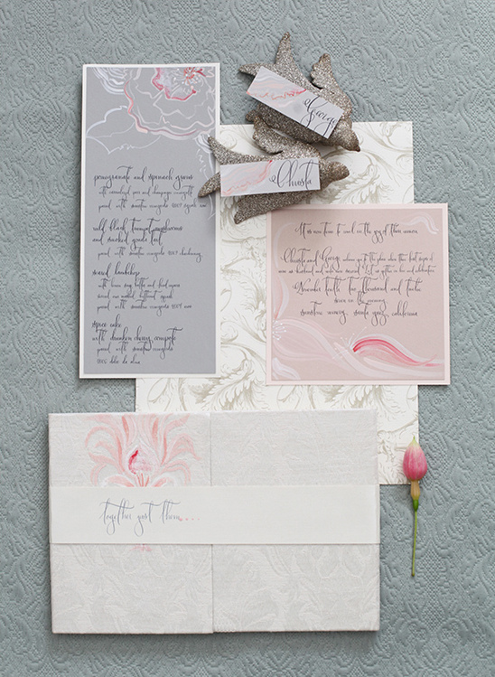 Elegant wedding invitations, pastel colors