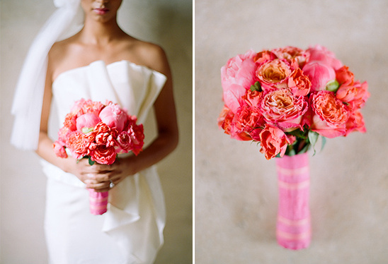 Pretty pink wedding bouquet