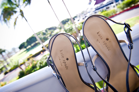 Kate Spade heels with tropical background