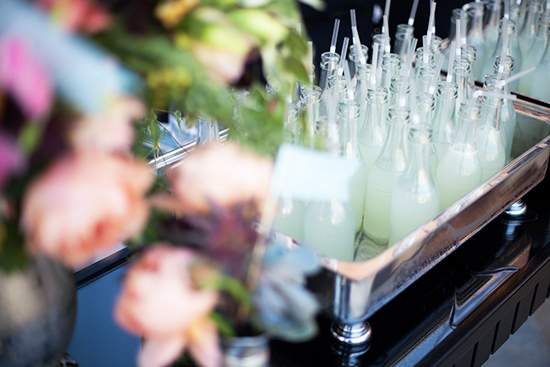 Refreshing drinks in glass bottles, ready to serve