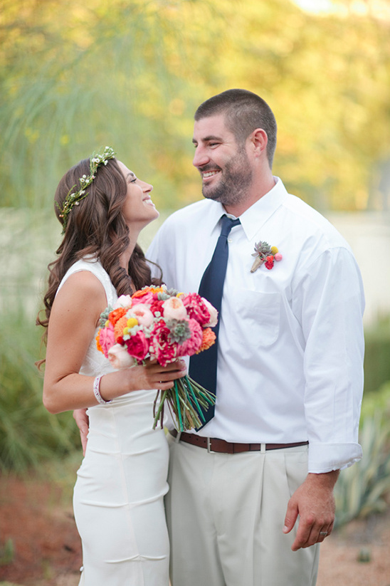 Peach and Pink Backyard Wedding