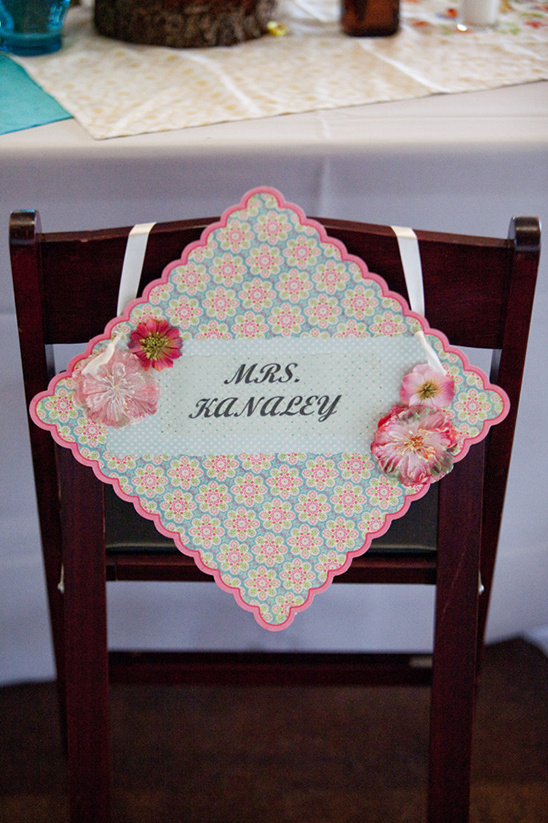 Mrs Kanaley's floral place card