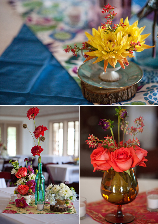 Vibrant floral centerpieces for wedding decor