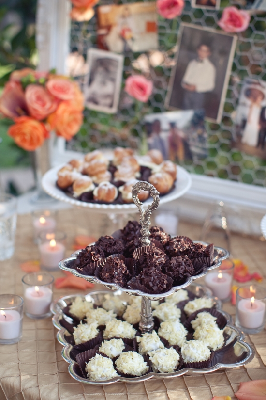 Sweet treats displayed on tiered stand