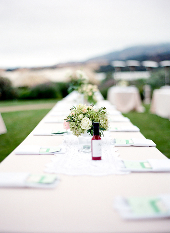 Elegant outdoor wedding reception table setting