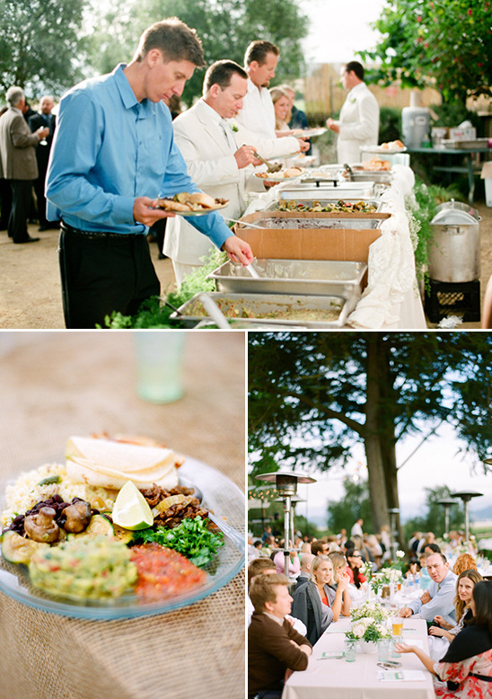 Delicious wedding buffet with various food options