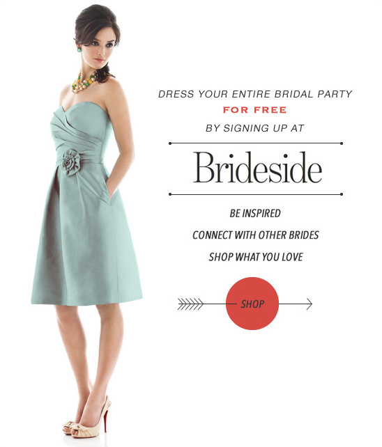 Brideside bridesmaid dress in seafoam green color